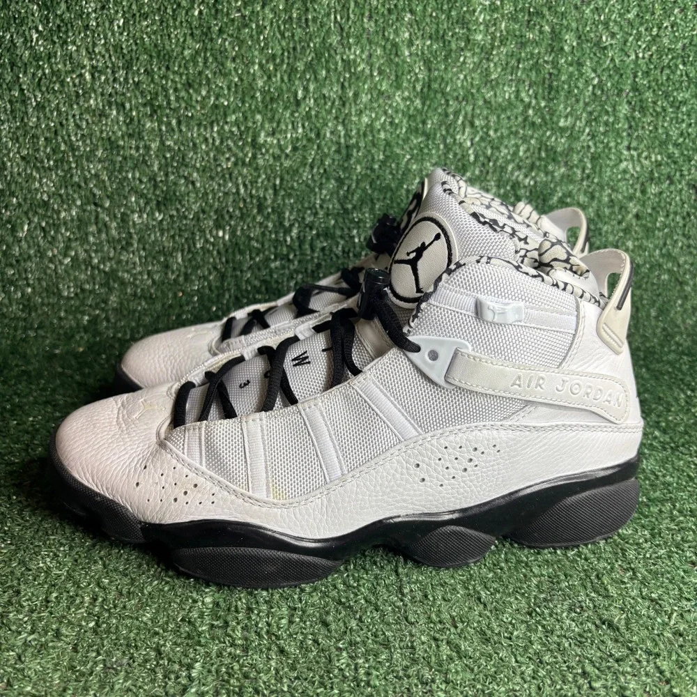 Jordan 6 Rings Motorsport Leather Athletic Basketball Shoes White Mens Size 10.5